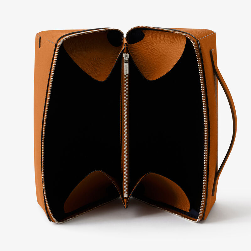 V-line Wash Bag - Havana Brown - Millepunte Soft calf leather - Valextra - 2