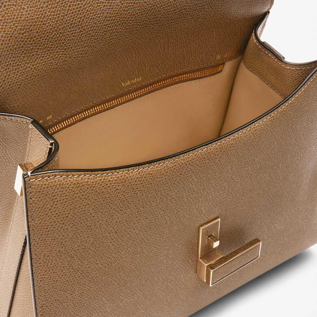 Iside Top handle medium bag - Cashmere Beige - Vitello VS - Valextra - 3