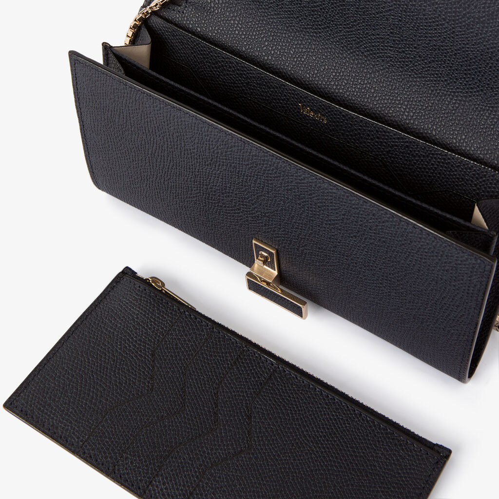 Iside continental purse with chain - Night Blue - Vitello VS - Valextra - 3