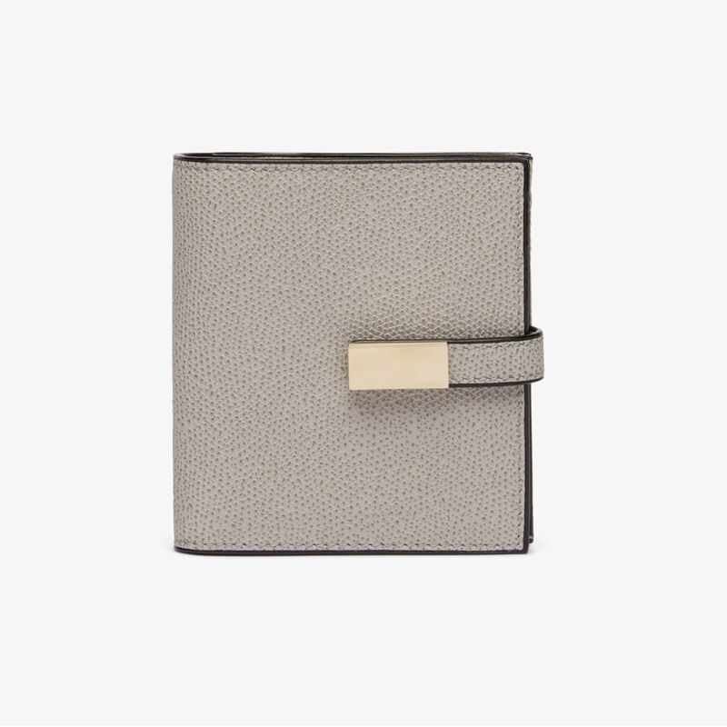 Small Wallet With Coin Purse - Ash Grey - Millepunte calf leather - Valextra - 5