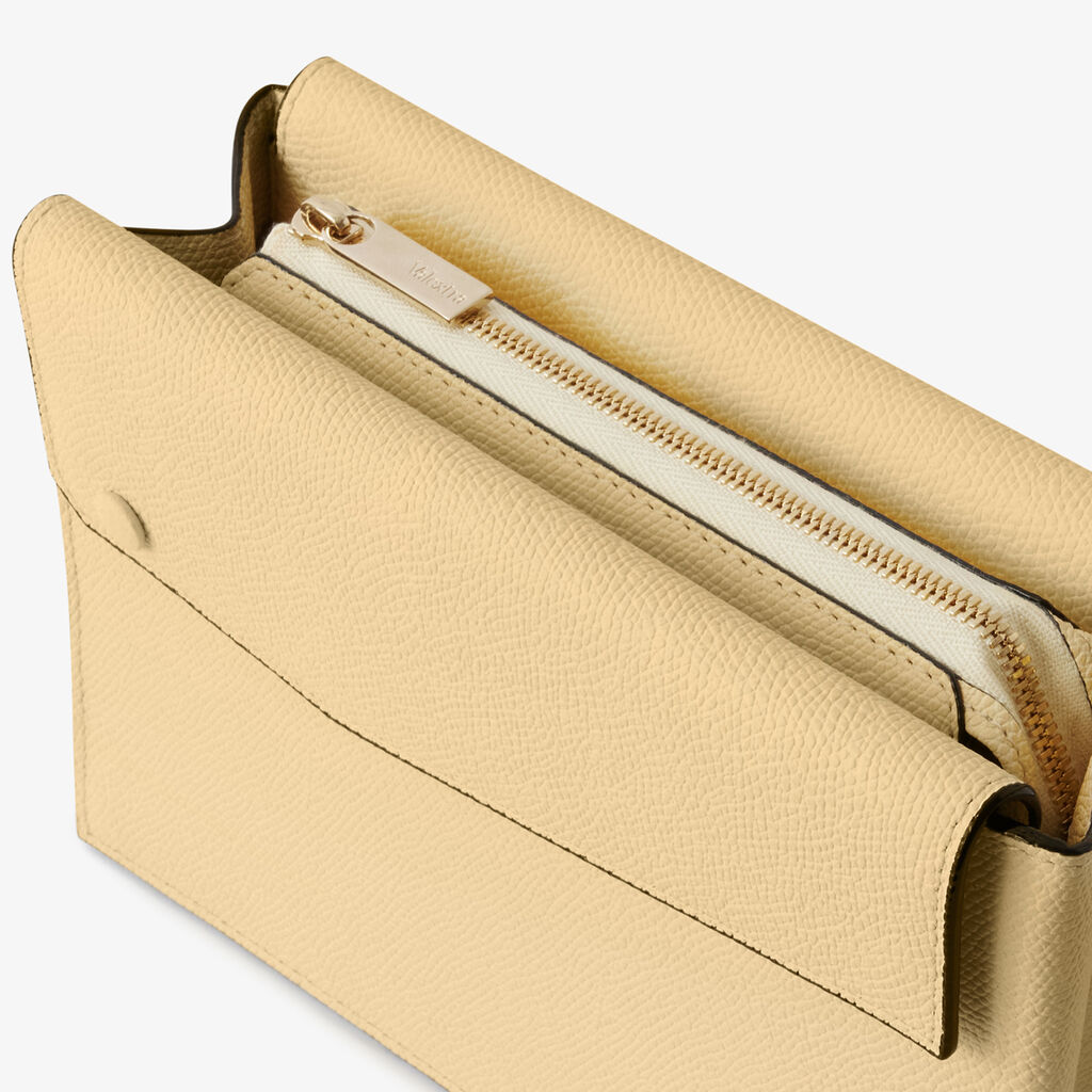 Pocket Slim crossbody bag - Cream Yellow - Vitello VS - Valextra - 4