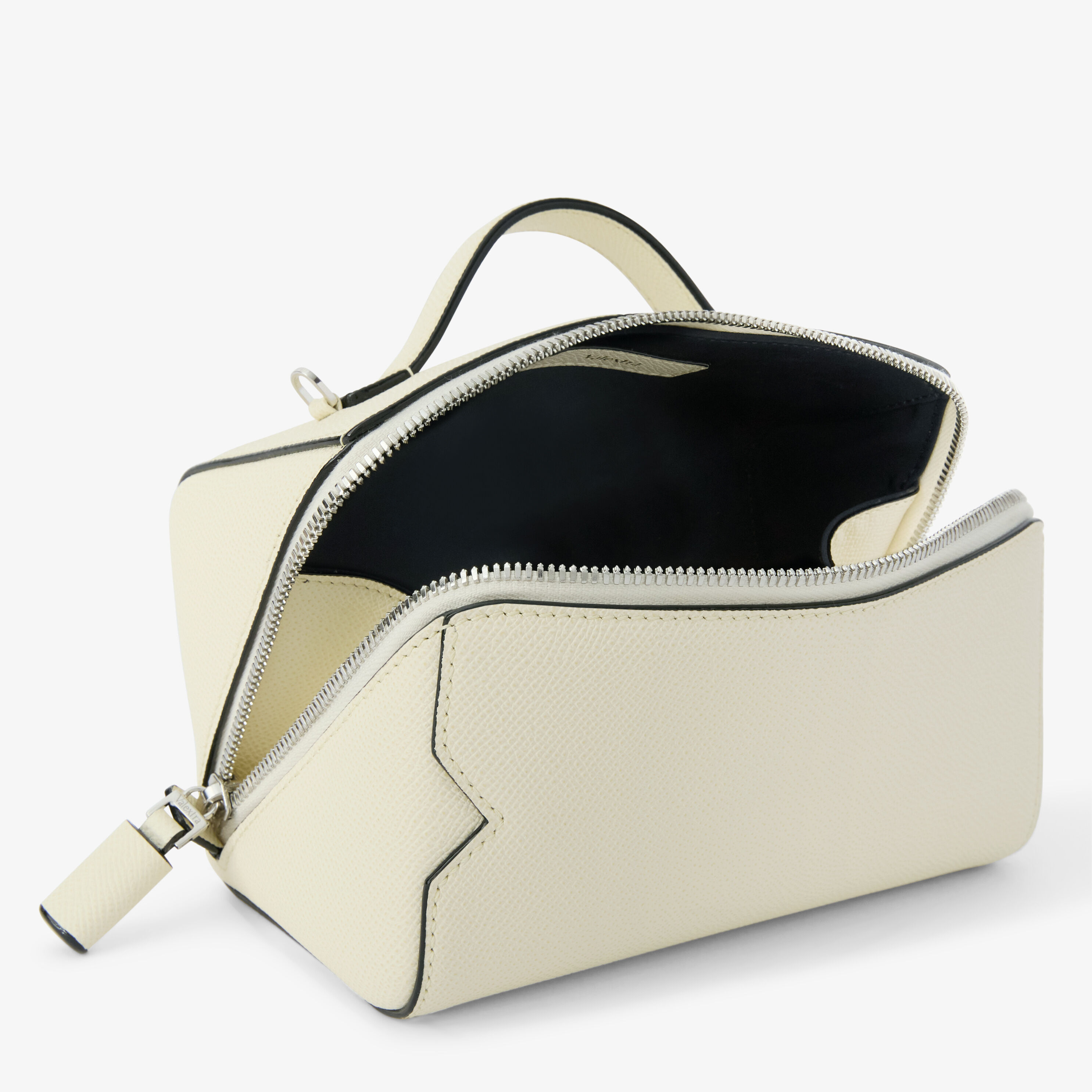 White Leather Luxury Crossbody Vanity Bag | Valextra V-Line