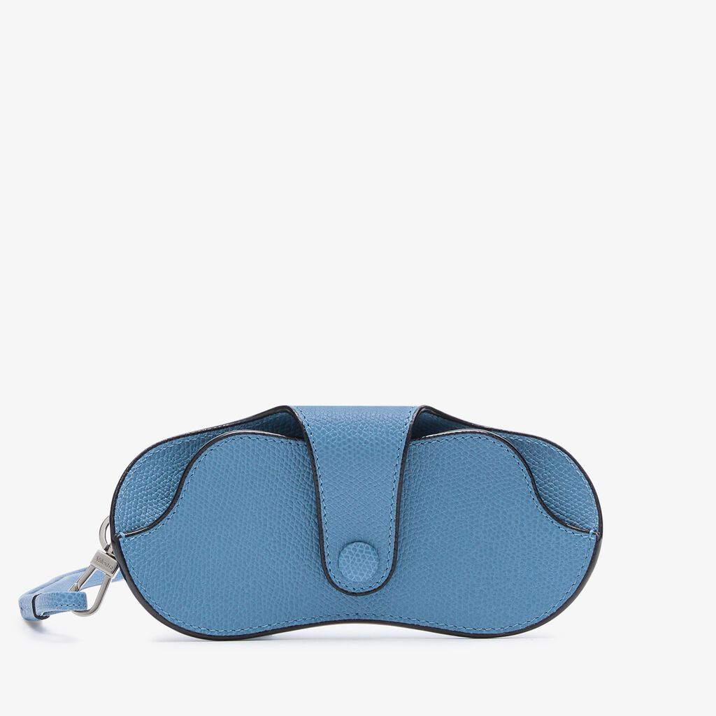 Porta Occhiali con Tracolla - Blu Nebula - Vitello VS - Valextra - 5