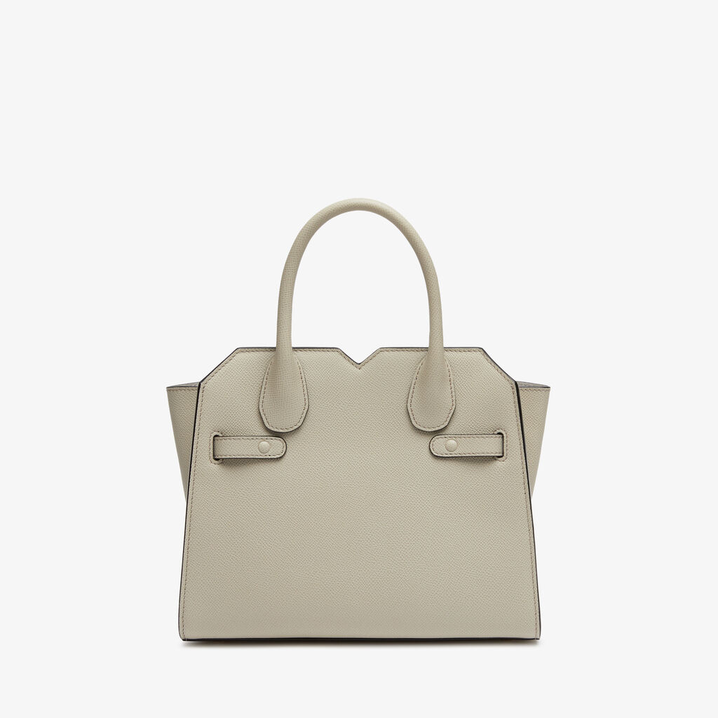 Milano Two Handles Mini Bag - Linen Grey - Vitello Millepunte Soft - Valextra - 7