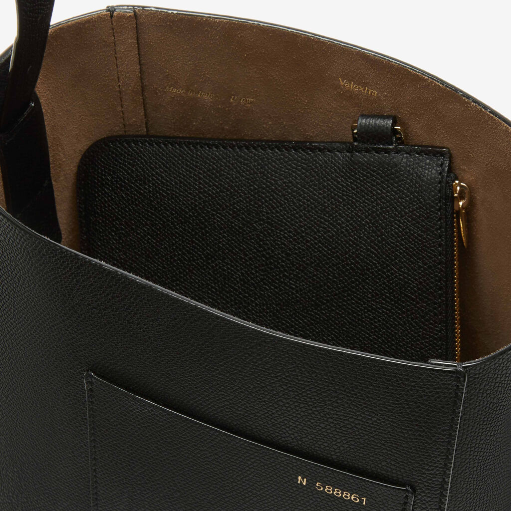 Soft Bucket Mini Bag - Black - Vitello VS - Valextra - 5
