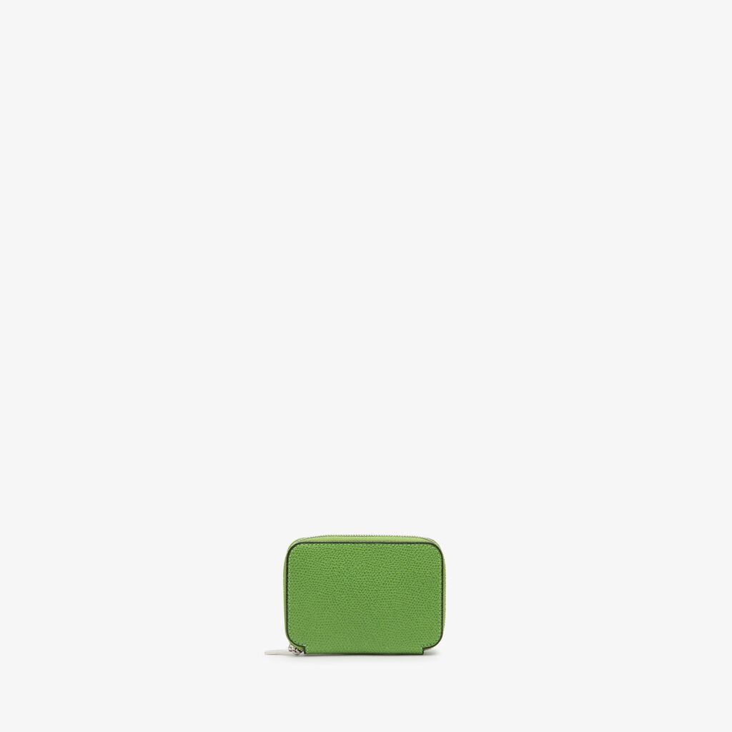Card Holder Zip Around - Grass Green - Vitello VS - Valextra - 3