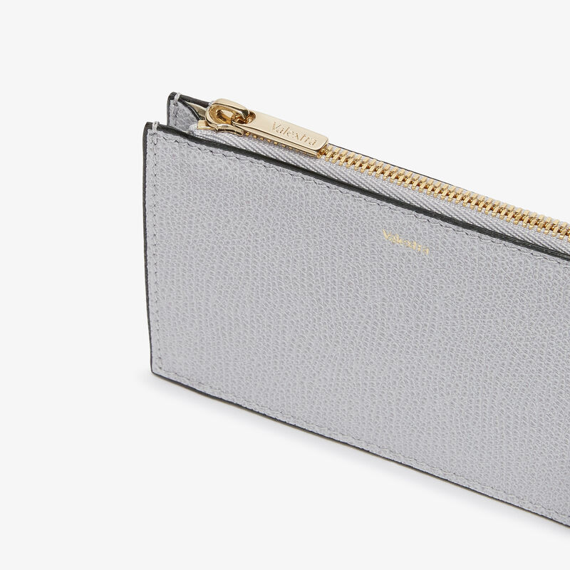 Card Holder 3CC with Zip - Stone Grey - Millepunte calf leather - Valextra - 2