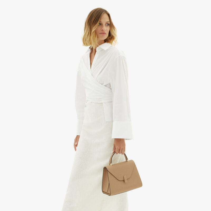 Iside Top handle medium bag - Cashmere Beige - Millepunte calf leather - Valextra - 2