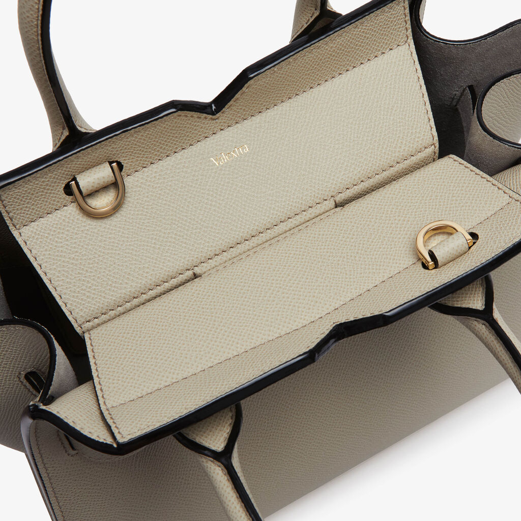 Milano Two Handles Mini Bag - Linen Grey - Vitello Millepunte Soft - Valextra - 4