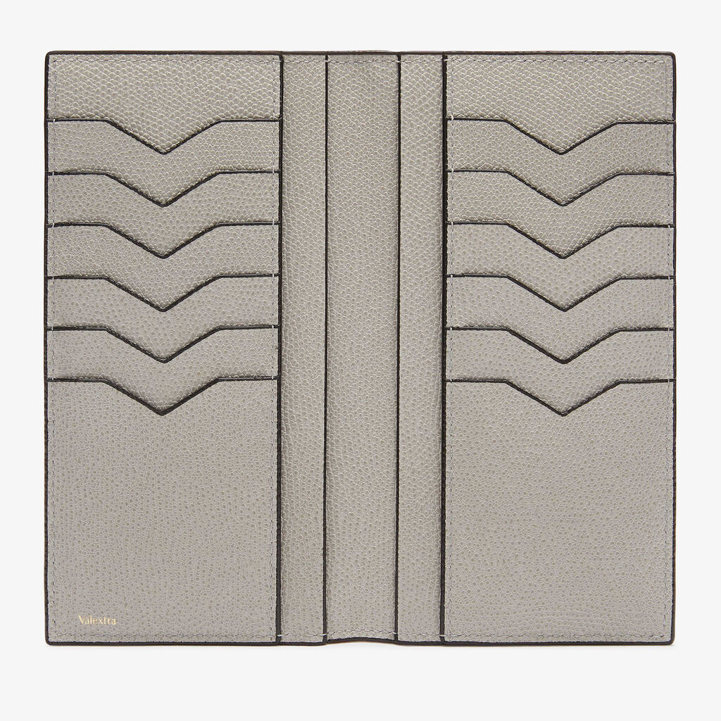 Portafoglio Verticale Bifold 12 Carte Di Credito - Grigio Cenere - Vitello VS - Valextra - 4