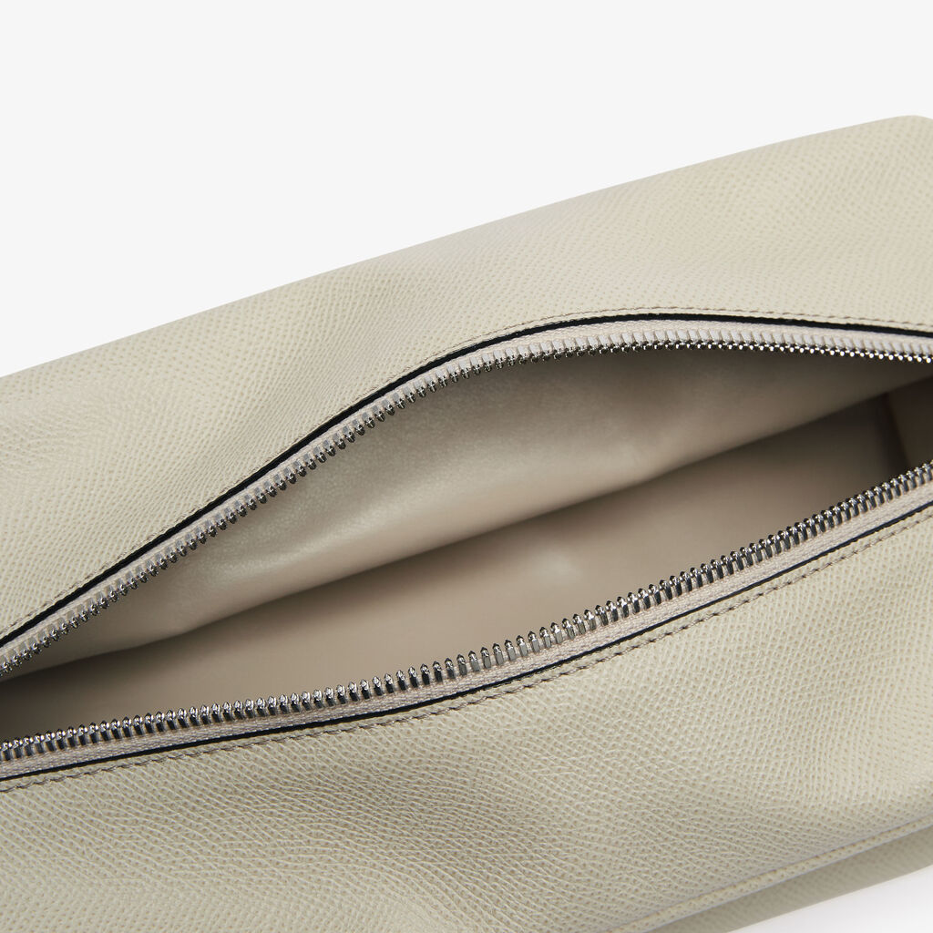 Origami Crossbody Medium Bag - Linen Grey - Vitello Millepunte Soft - Valextra - 4