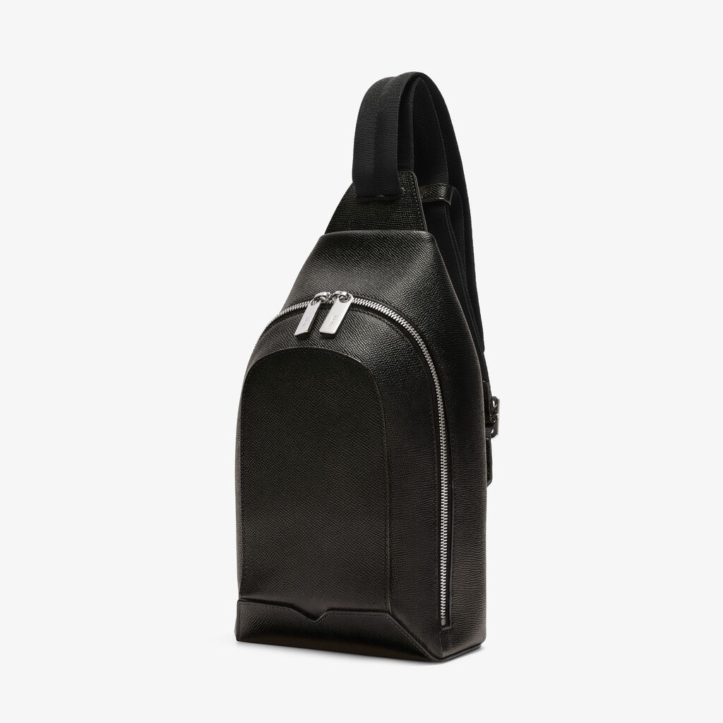 V-Line Core One Shoulder Backpack - Black - Millepunte Soft calf leather - Valextra - 3