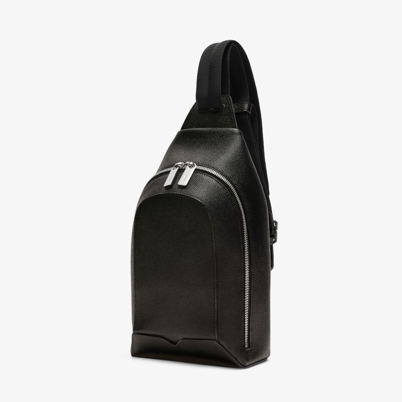 V-Line Core One Shoulder Backpack - Black - Millepunte Soft calf leather - Valextra - 3