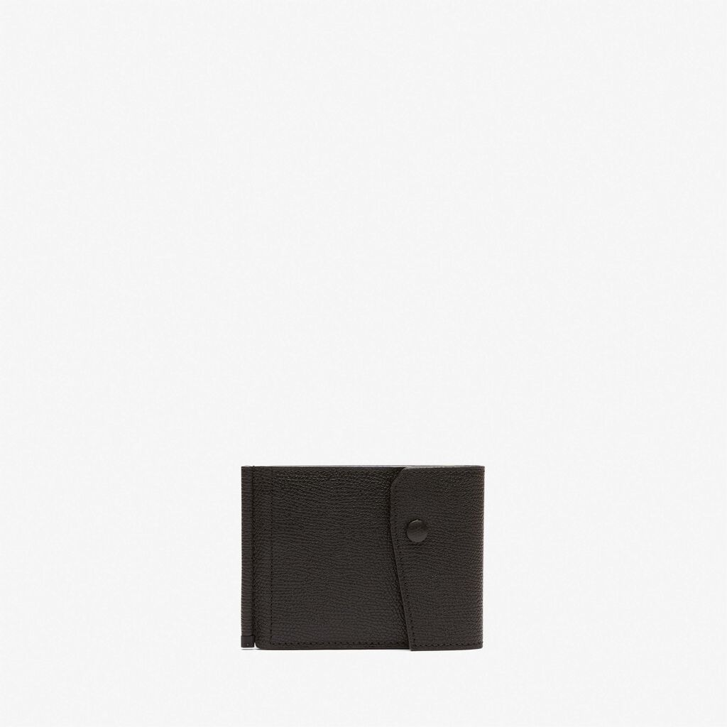 Grip 6cc wallet with botton - Black - Vitello VS - Valextra - 1