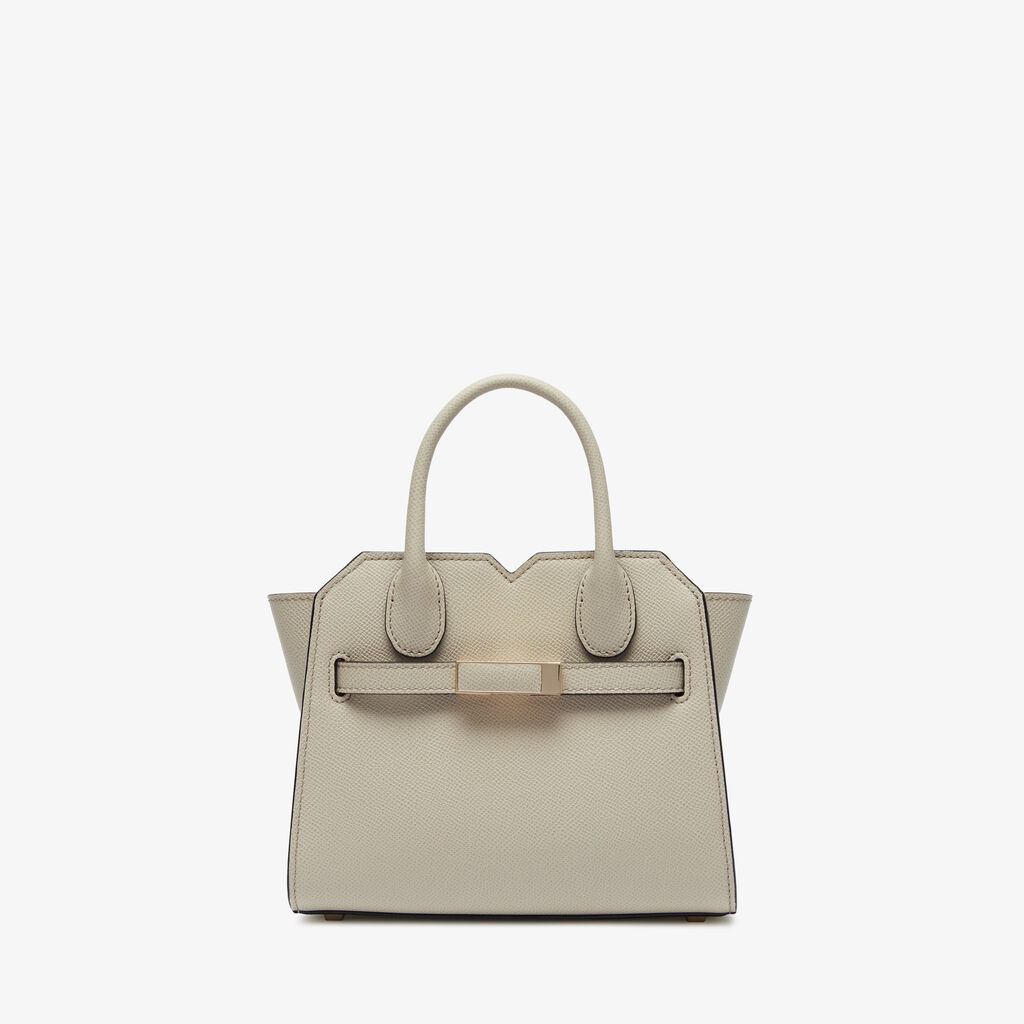 Milano Crossbody Micro Bag - Linen Grey - Vitello Millepunte Soft - Valextra - 1