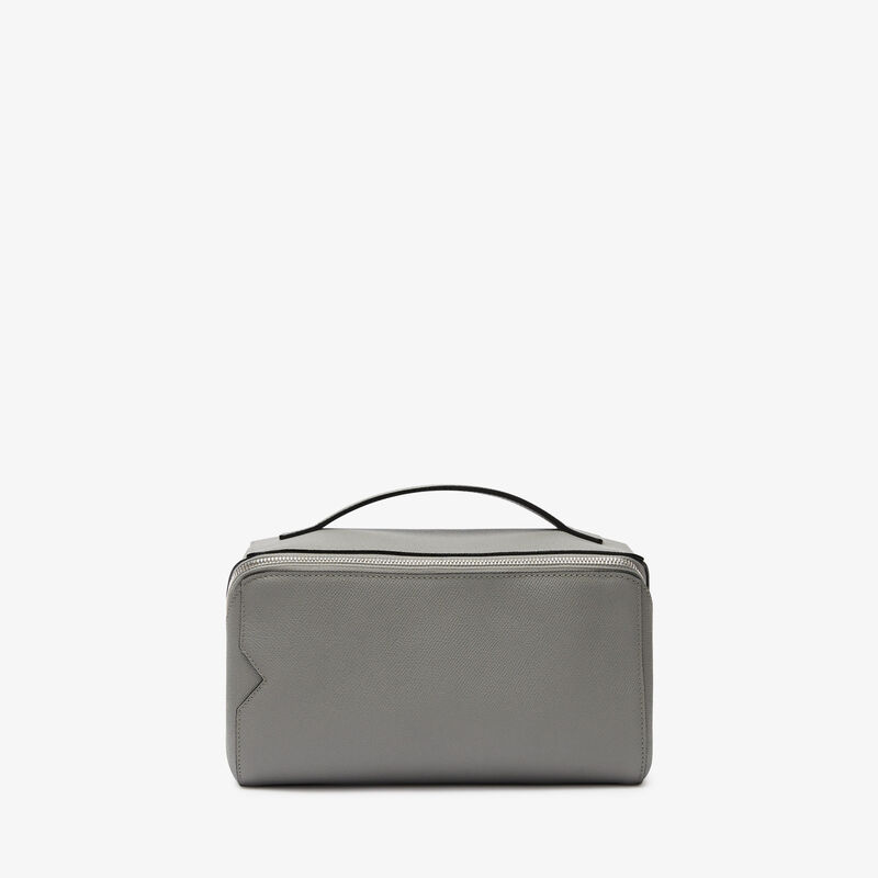 V-line Wash Bag - Cement Grey - Millepunte Soft calf leather - Valextra - 1