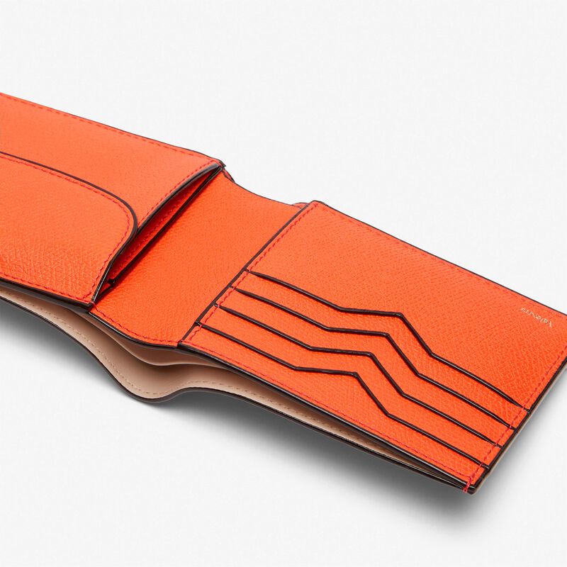 Wallet 4Cc With Coin Holder - Lobster Red - Millepunte calf leather - Valextra - 2