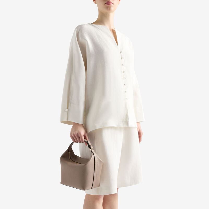 Mochi Top Handle Mini Bag - Sahara Brown - Millepunte Soft calf leather - Valextra - 2
