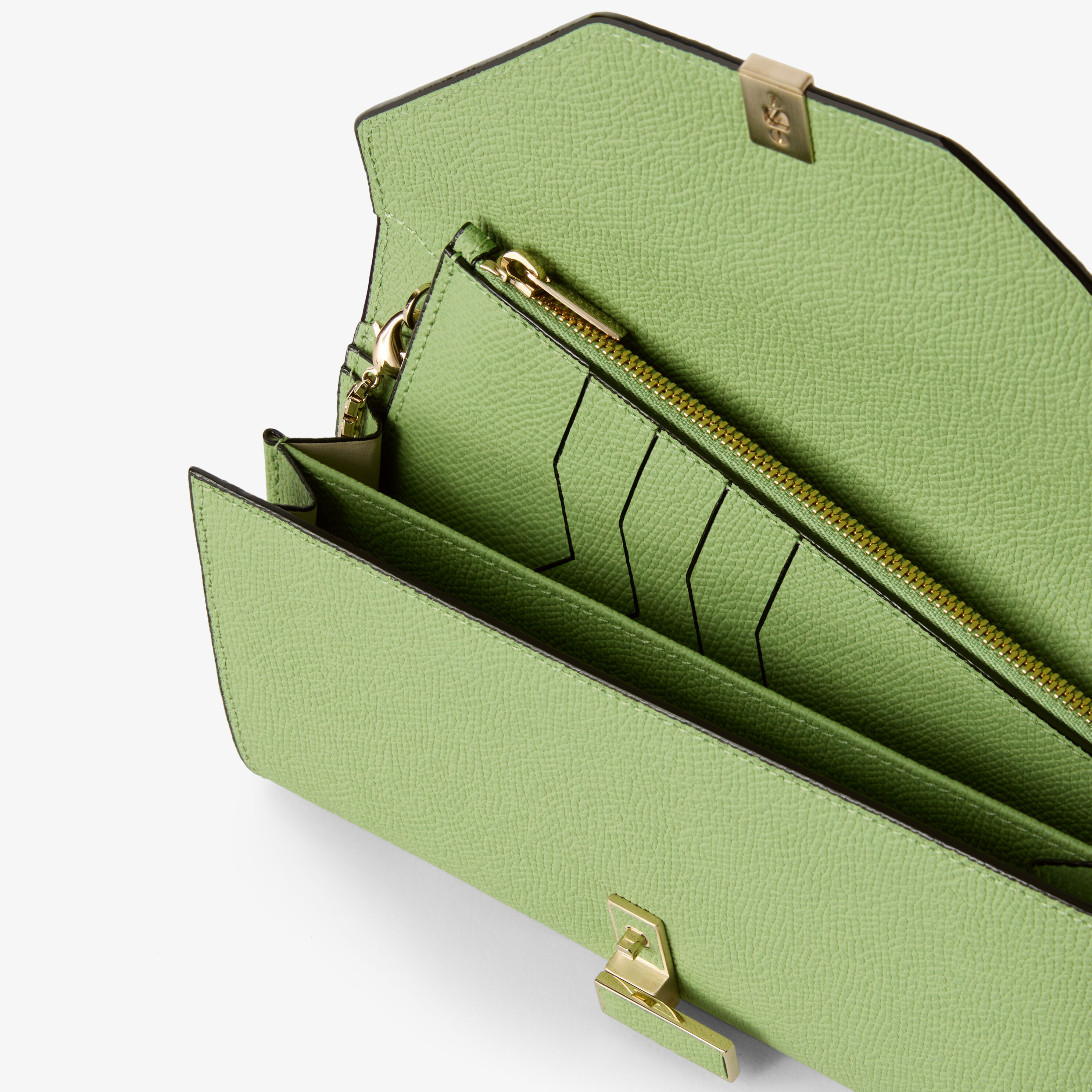 Luxury Leather Green Designer Wallets | Valextra