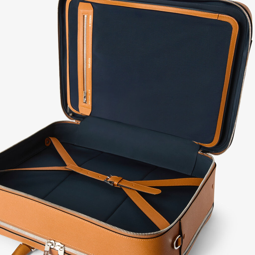 Avietta Travel Bag Two Chambers - Havana Brown - Millepunte calf leather - Valextra - 4