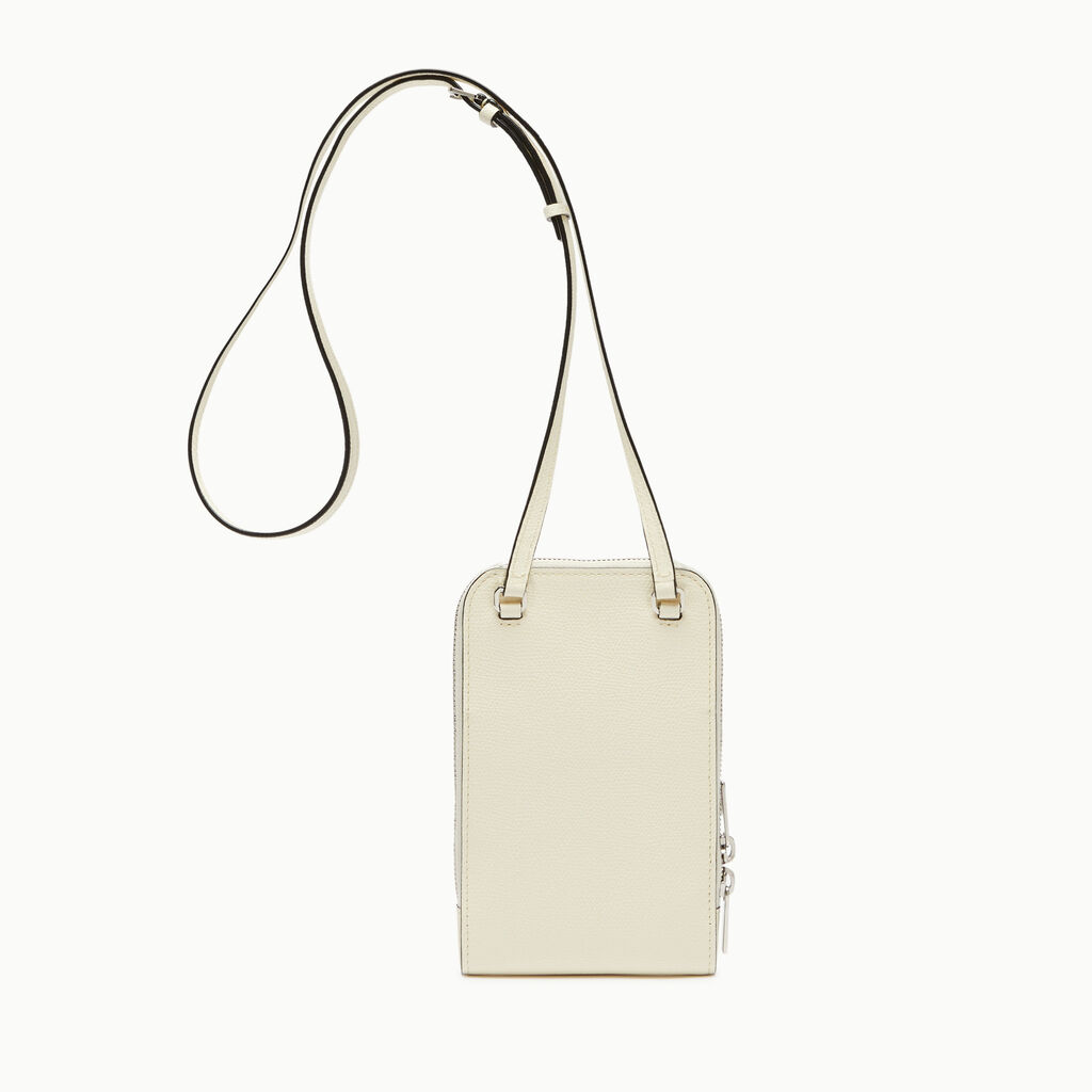 Crossbody Phone case - Pergamena White - Vitello VS - Valextra - 4