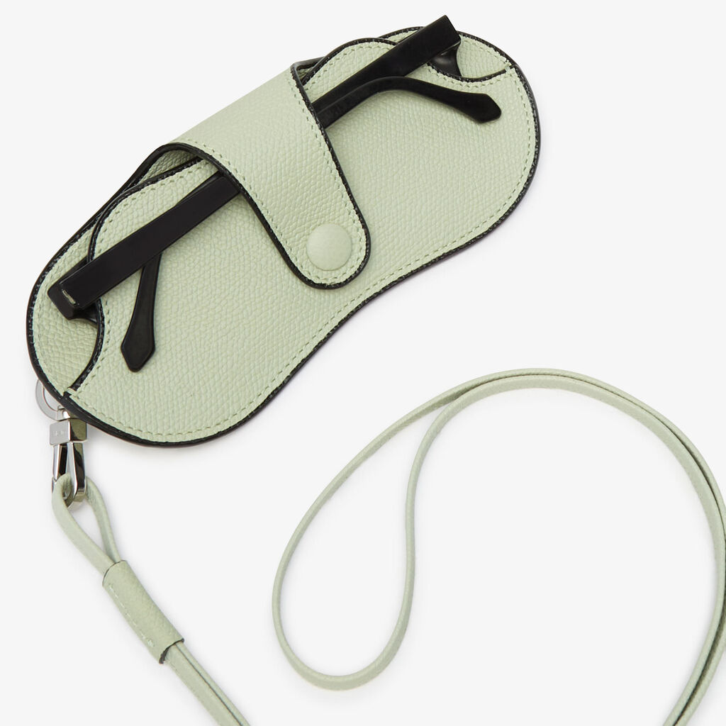 Glasses Case with Lanyard - Mint Green - Vitello VS - Valextra - 2