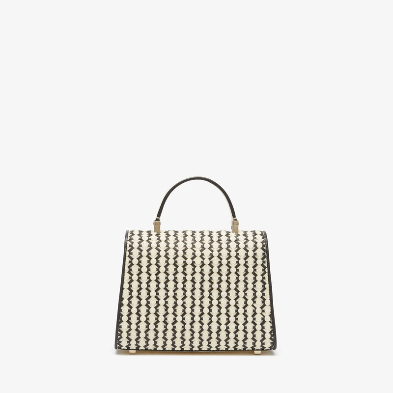 Iside Lace Crossbody Micro Bag - Pergamena White/Black - Millepunte calf leather - Valextra - 6
