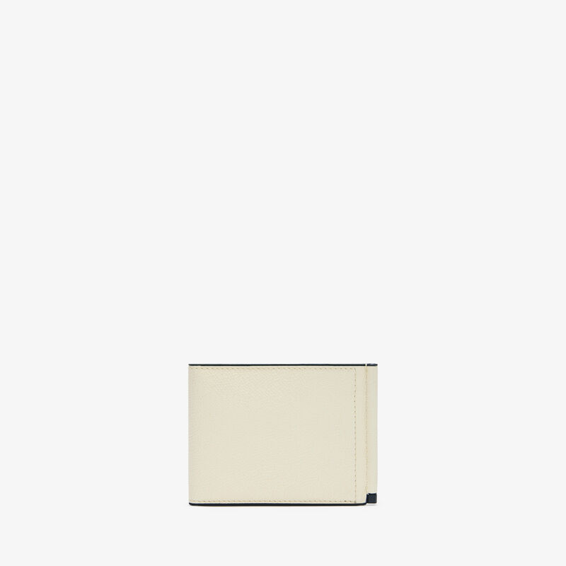 Grip 6cc wallet with botton - Pergamena White - Millepunte calf leather - Valextra - 3
