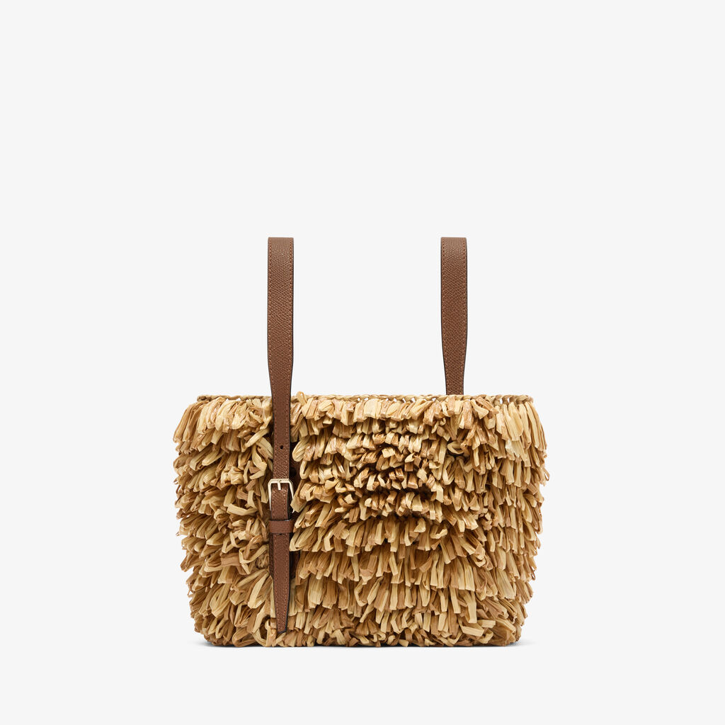 Soft Wavy Raffia Bucket Bag -  - Tessuto Punto Pelliccia/Vitello VS - Valextra - 1