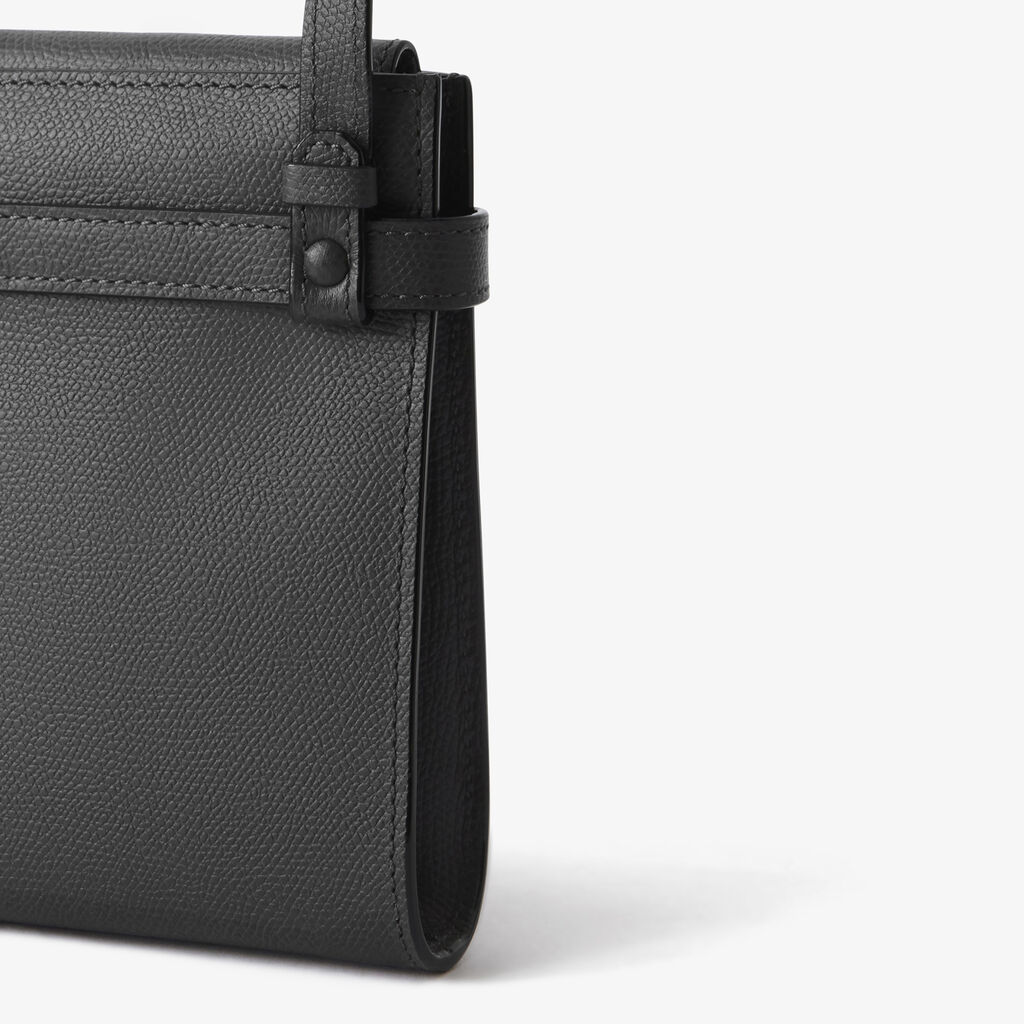 Brera B-Tracollina slim Crossbody micro bag - Smokey Grey - Vitello VS - Valextra - 3