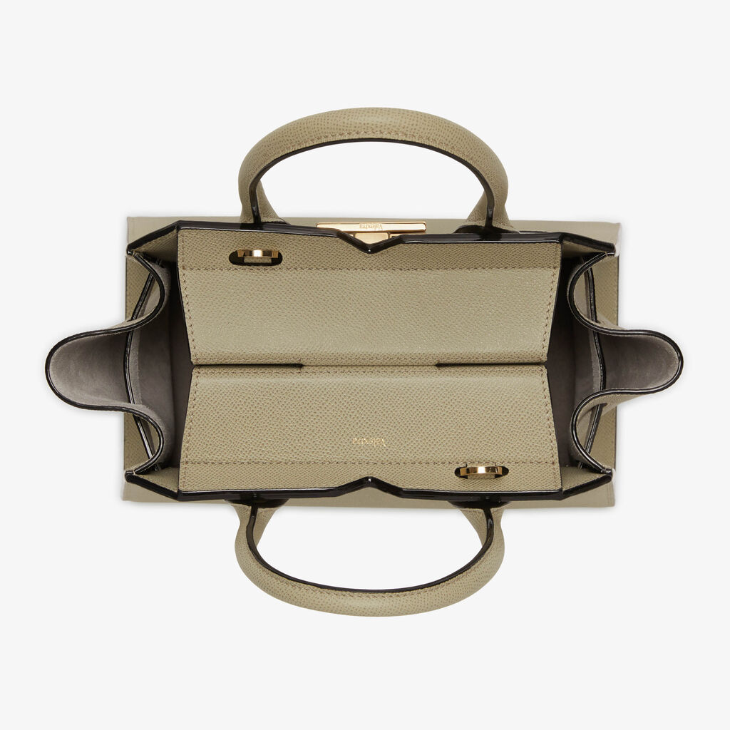 Milano Two Handles Mini Bag - Tundra Green - Vitello Millepunte Soft - Valextra - 8