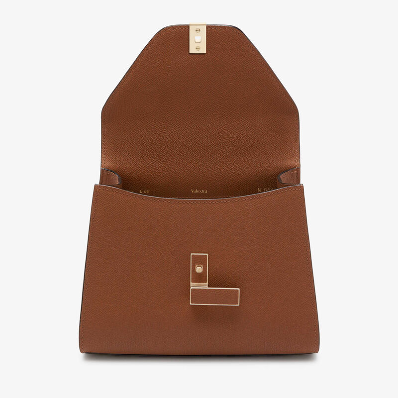 Iside Top Handle Mini Bag - Chocolate Brown - Millepunte calf leather - Valextra - 7