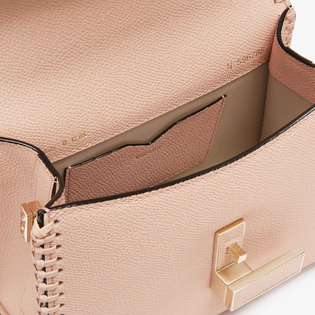 Iside Braided Crossbody Micro Bag - Bonne Mine Pink - Vitello VS-Infilatura Punto Festone - Valextra - 3