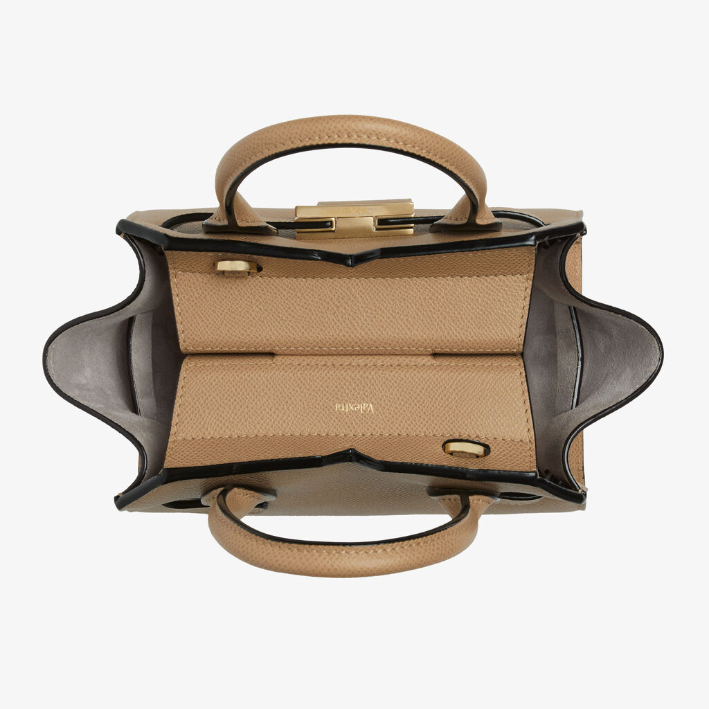 Milano Crossbody Micro Bag - Cashmere Beige - Vitello Millepunte Soft - Valextra - 9