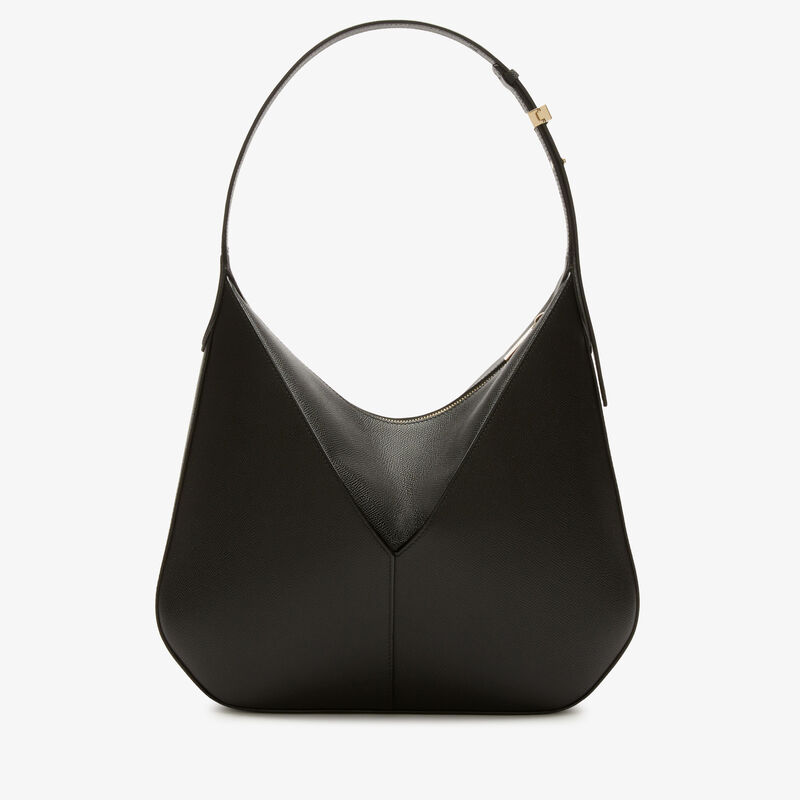 ViVi Hobo Medium Bag - Black - Millepunte Soft calf leather - Valextra - 5