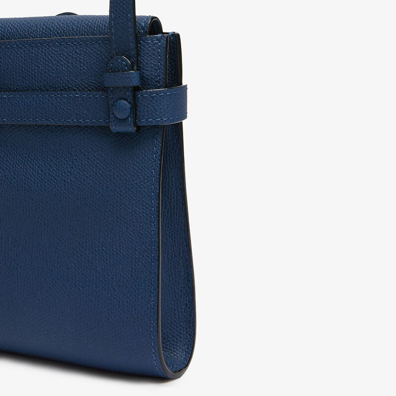 Brera B-Tracollina slim Crossbody micro bag - Sapphire Blue - Millepunte calf leather - Valextra - 3
