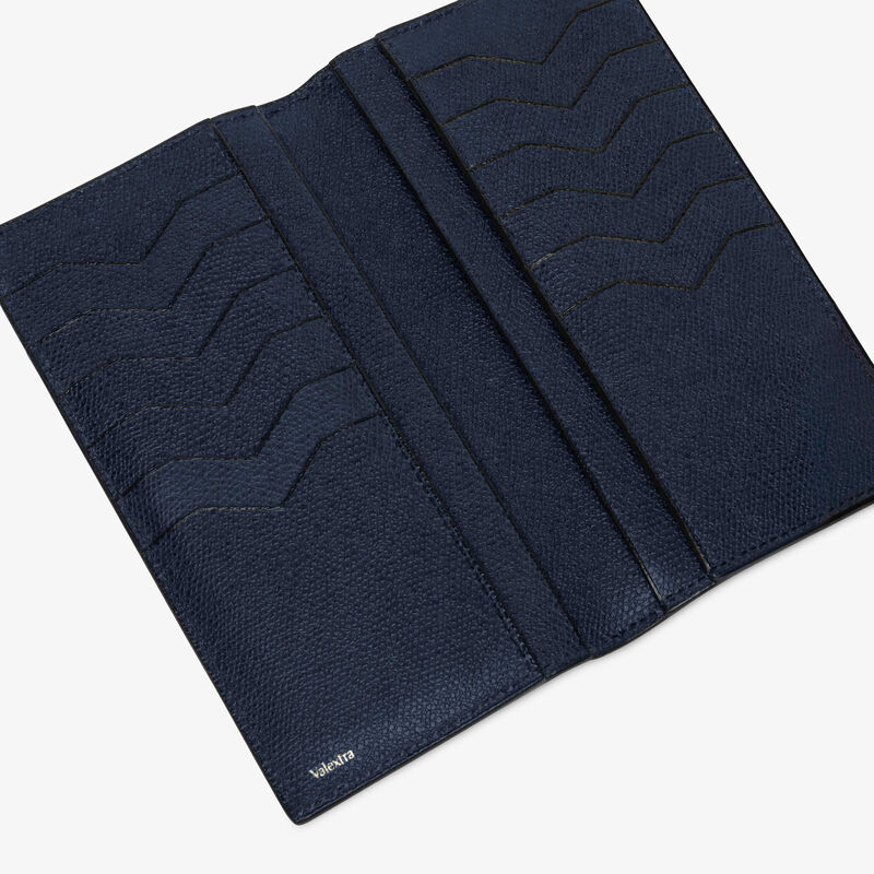 Vertical Wallet 12Cc - Dark Blue - Millepunte calf leather - Valextra - 2