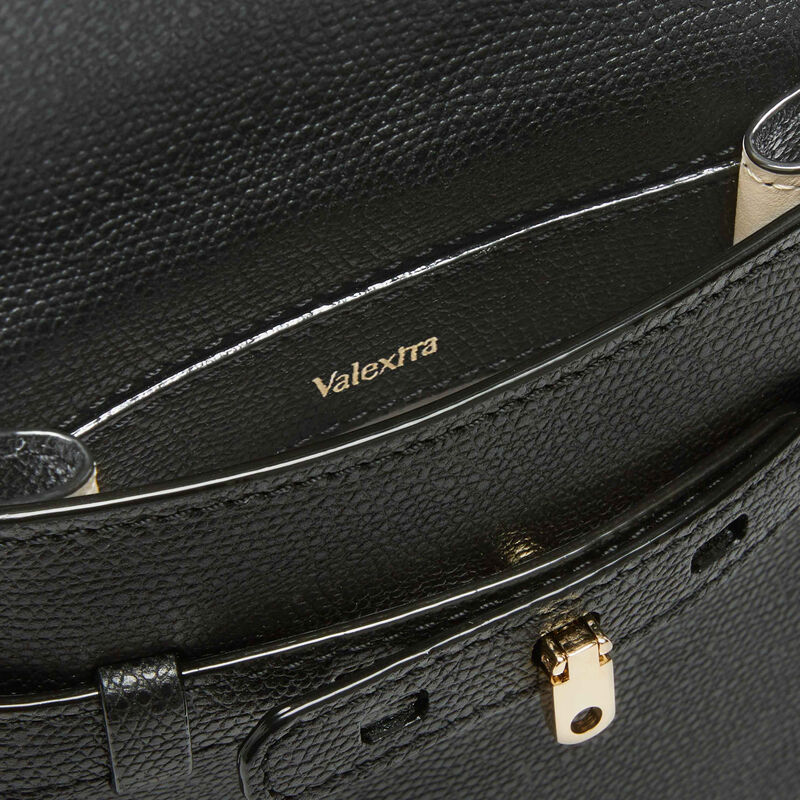 Brera B-Tracollina slim Crossbody micro bag - Black - Millepunte calf leather - Valextra - 2