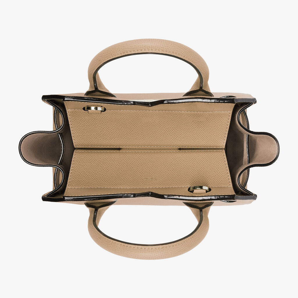 Milano Two Handles Mini Bag - Cashmere Beige - Vitello Millepunte Soft - Valextra - 8