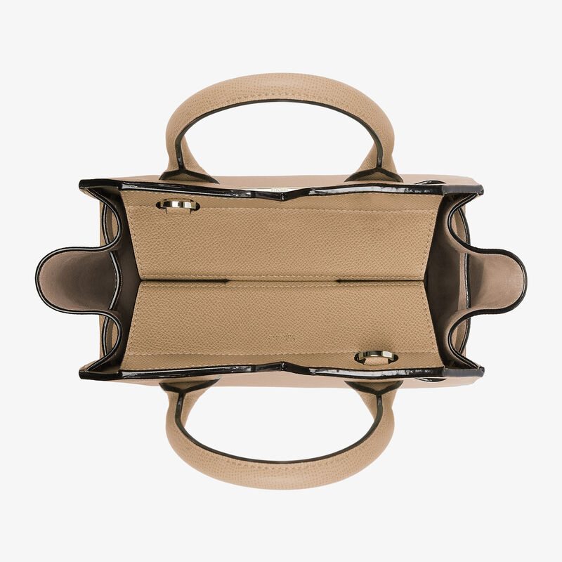 Milano Two Handles Mini Bag - Cashmere Beige - Millepunte Soft calf leather - Valextra - 8