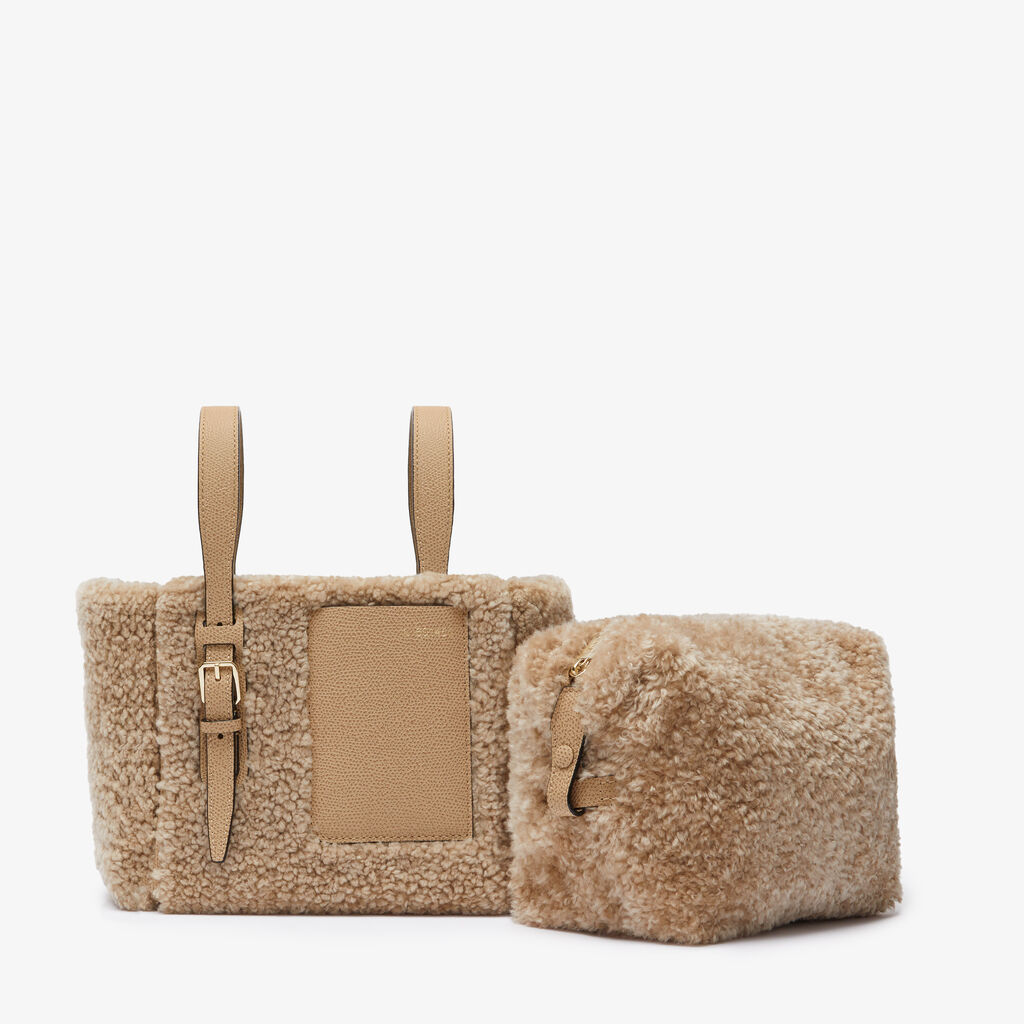 Borsa a Secchiello Soft Montone Micro - Beige Cashmere - Vitello VS-Montone - Valextra - 7