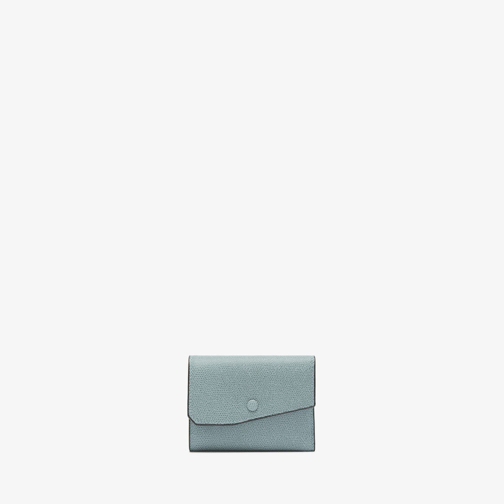 Valextra Portafoglio piccolo di Lusso in Pelle Azzurra | Valextra Pocket