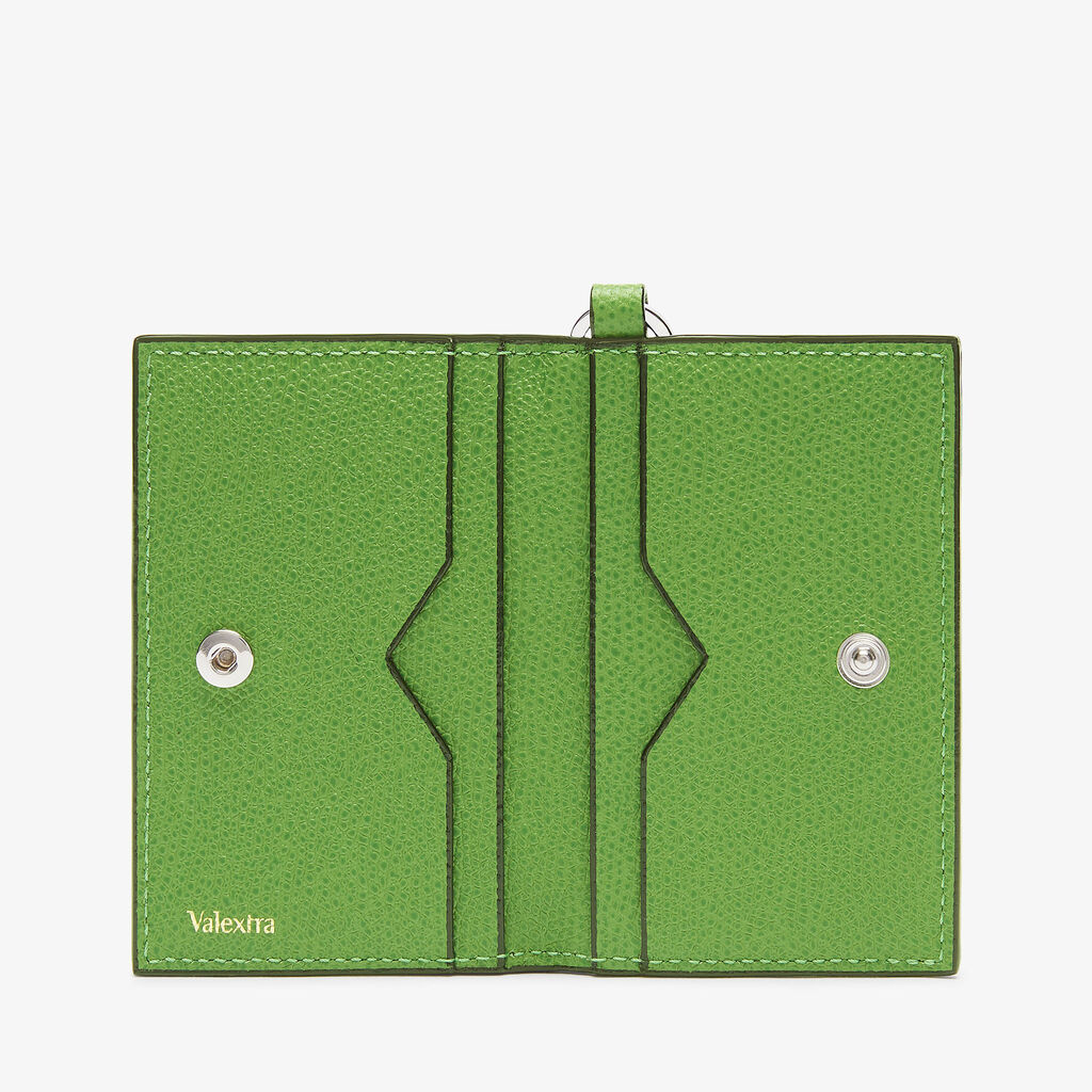 Card Holder with Lanyard - Grass Green - Vitello VS - Valextra - 5