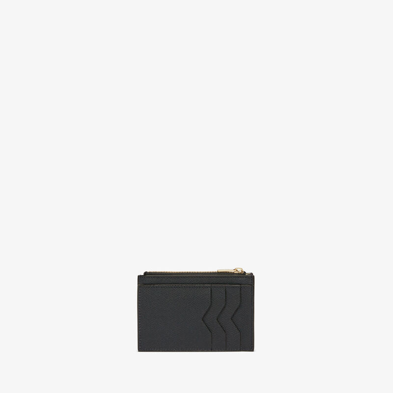 Card Holder 3CC with Zip - Night Blue - Millepunte calf leather - Valextra - 1