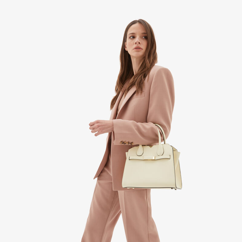 Milano Two Handles Mini Bag - Pergamena White - Millepunte Soft calf leather - Valextra - 2