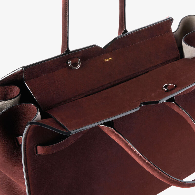 Milano Senso Two Handles Large Bag - Chocolate Brown - Millepunte Nubuk Senso Leather - Valextra - 2