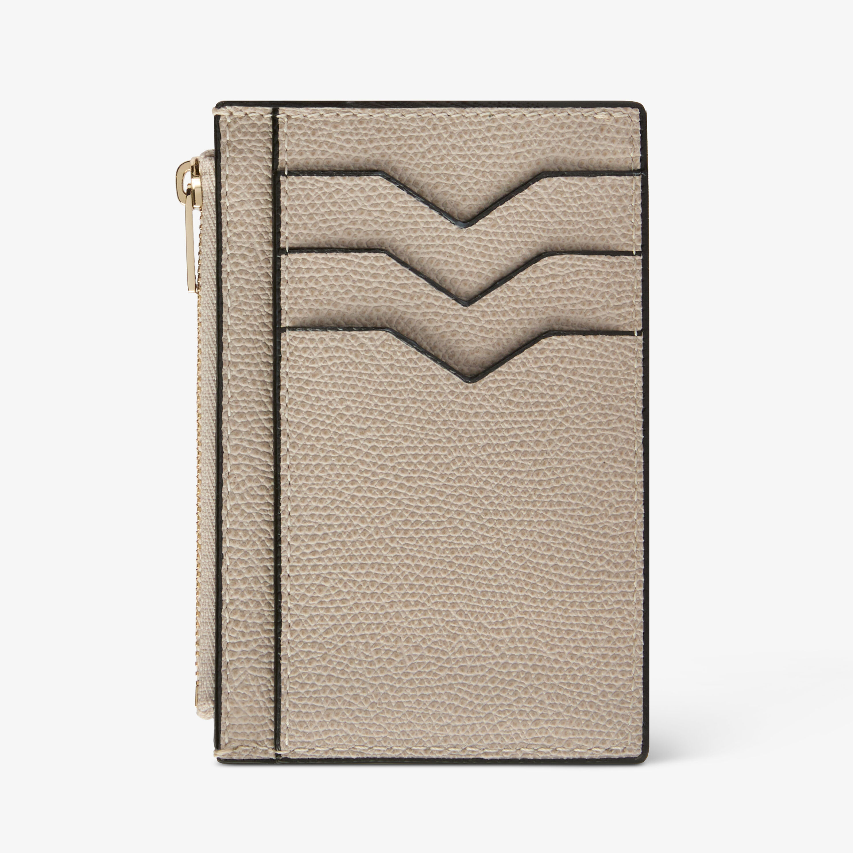 Nude Pink Leather Luxury Card Holder 3CC with Zip | Valextra