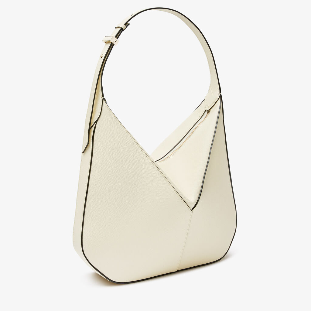 Borsa Hobo ViVi - Bianco Pergamena - Vitello Millepunte Soft - Valextra - 4