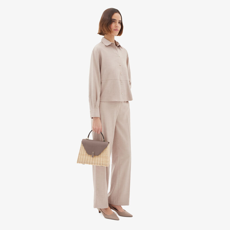 Iside Wicker Top Handle Medium Bag -  - Natural wiker and Millepunte calf leather - Valextra - 2