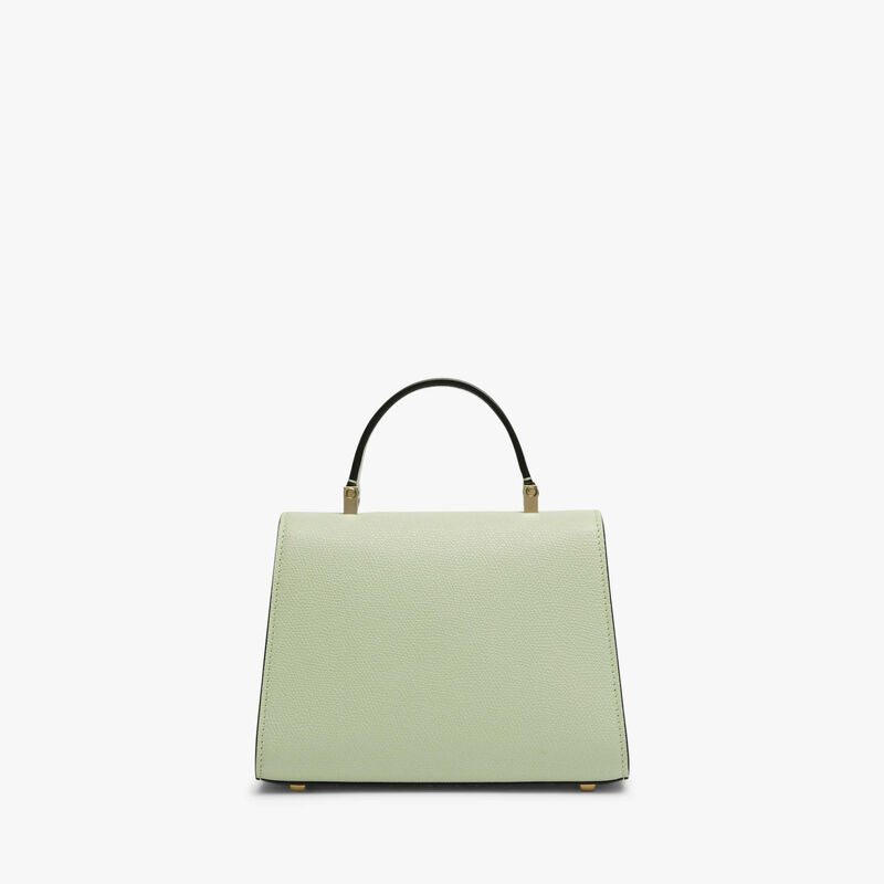 Iside Quarzo Crossbody Micro Bag - Mint Green/Emerald Green - Millepunte calf leather - Valextra - 6